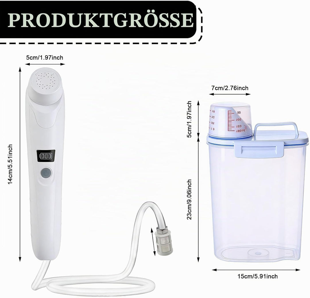 Portable Bidet Po Dusche, Elektrisches Bidet ReiseBidet Handbrause mit 2.5L Wassertank, Peri Bottle