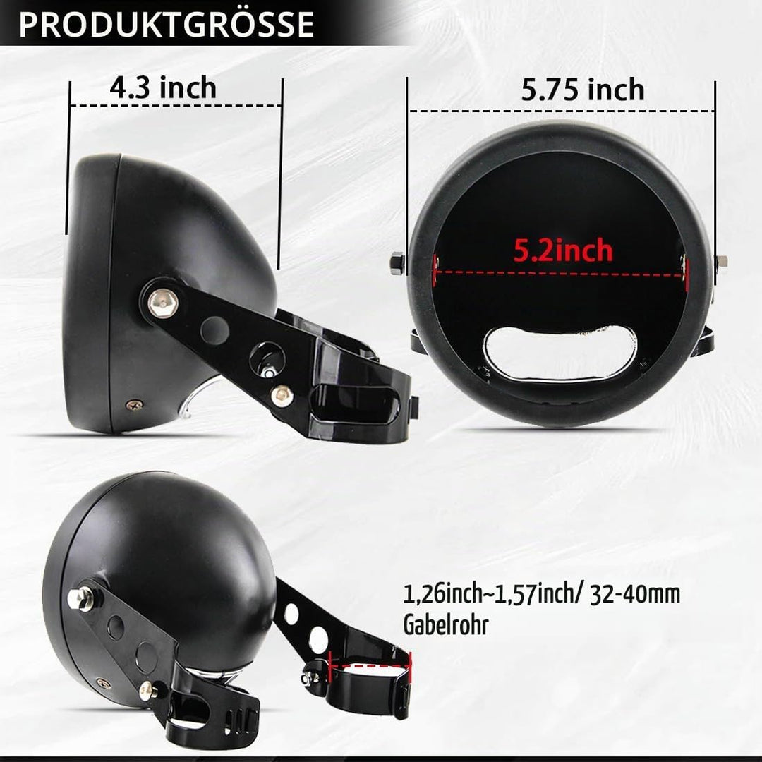 SKUNTUGUANG 5 3/4 5,75 Zoll Led Scheinwerfer Housing Bracket Eimer für Motorrad Schwarz