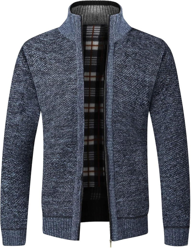 GLESTORE Pullover & Strickjacken Für Herren Cardigan Strickjacke Mit Reissverschluss Stehkragen Wint