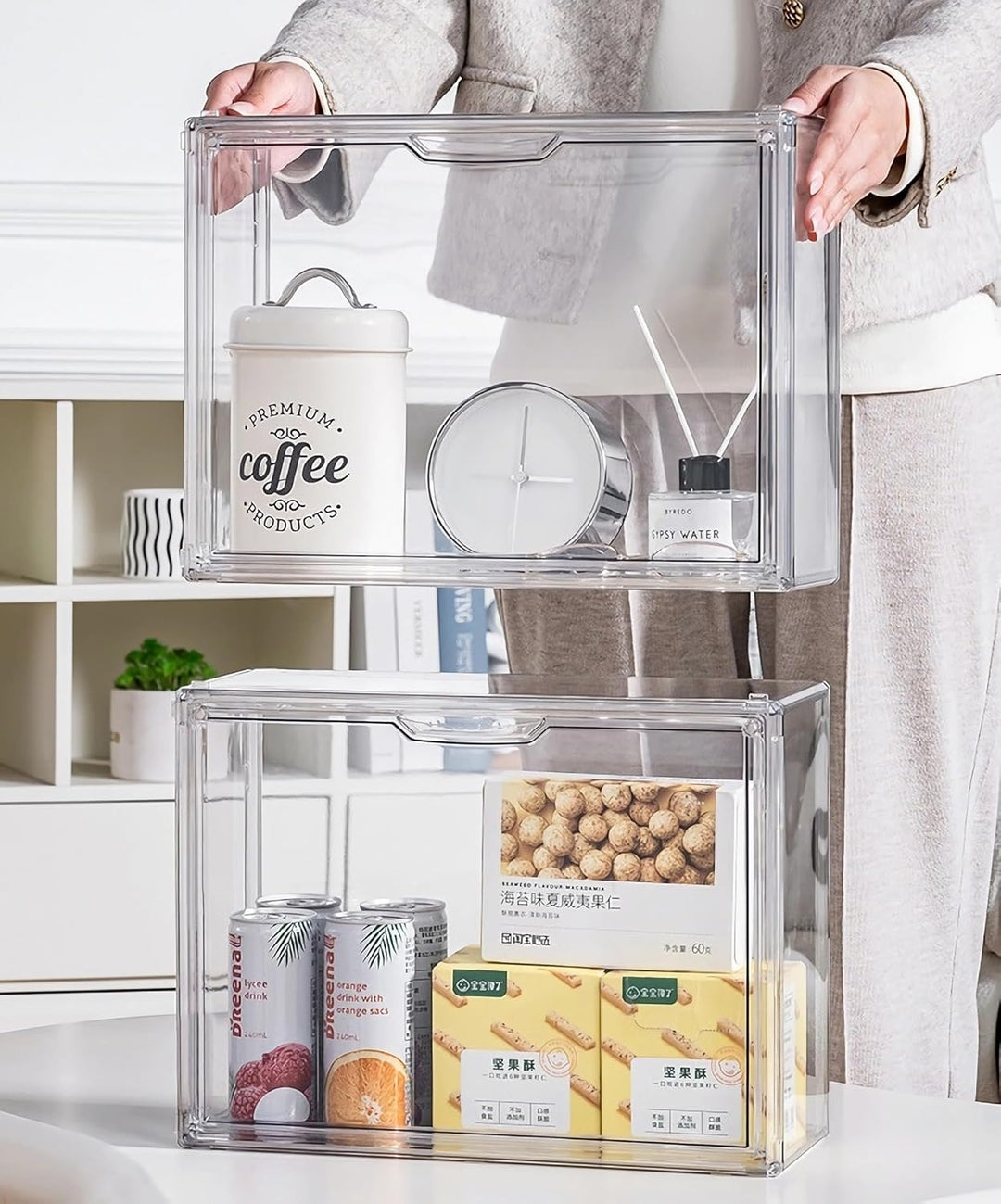 Siyecioa Schaukasten Vitrine, Acryl Vitrine, Glasvitrine, Vitrine Klein mit Tür Für Action Figuren S