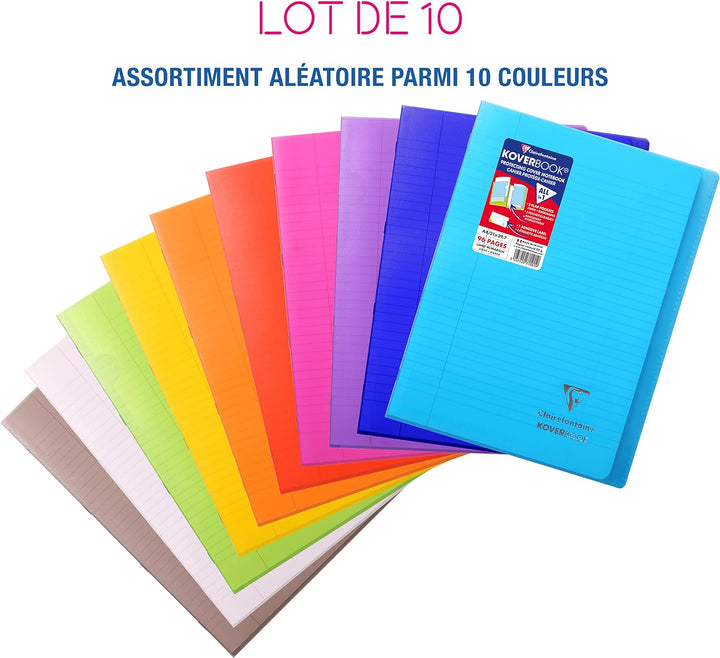 Clairefontaine 971501C - Packung mit 10 Schulheften / Heft Koverbook DIN A4 21x29,7cm, 48 Blatt 90g