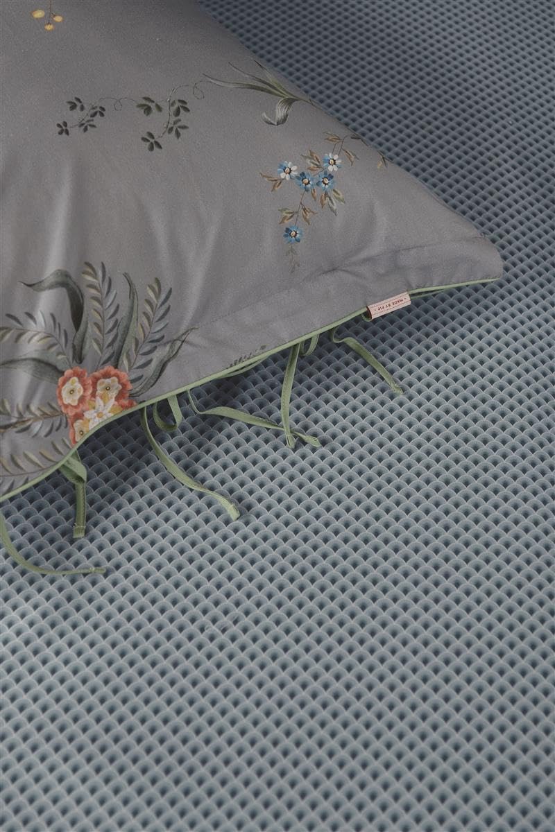 Pip Studio Perkal-Baumwolle-Spannbettlaken Suki Farbe Mid Blue Grösse 100x200
