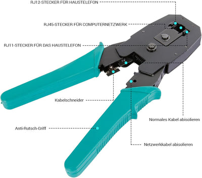 SGILE 12 in 1 Netzwerk Werkzeug Set für RJ45, RJ11, RJ12, Netzwerk Reparaturwerkzeuge, Netzwerk Kabe