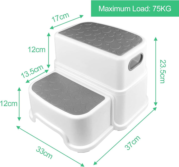 Tritthocker Kinder 2 Stufen, Anti-Rutsch Hocker Kinder Bad, Abnehmbar Kinderhocker Badezimmer, Toile