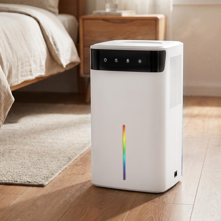 Mini Luftentfeuchter Elektrisch 2600ML für Kleine Räume, Entfeuchter mit Geräuschreduziertem Nachtmo