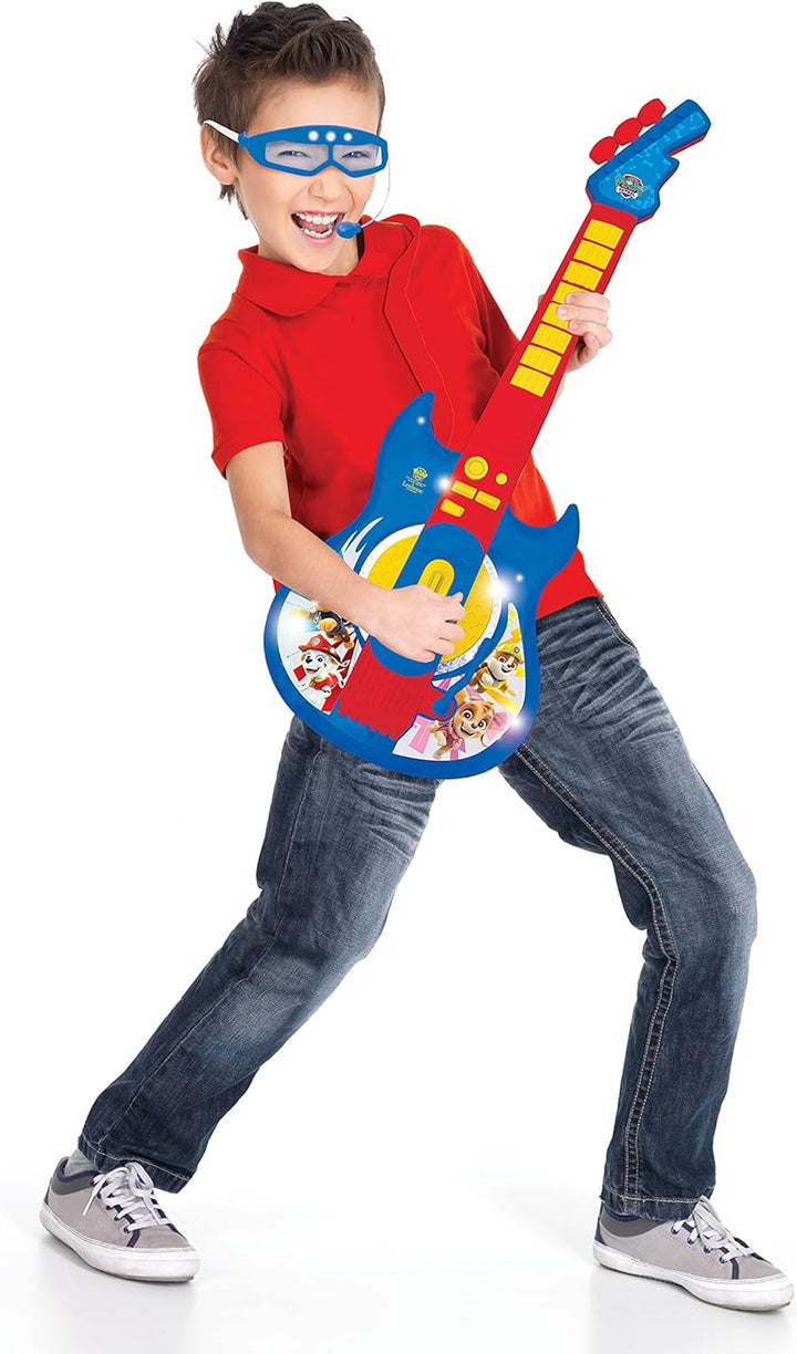 Lexibook, Paw Patrol, Leuchtende elektronische Gitarre mit Mikrofon, Brille mit Mikrofon, Melodien,