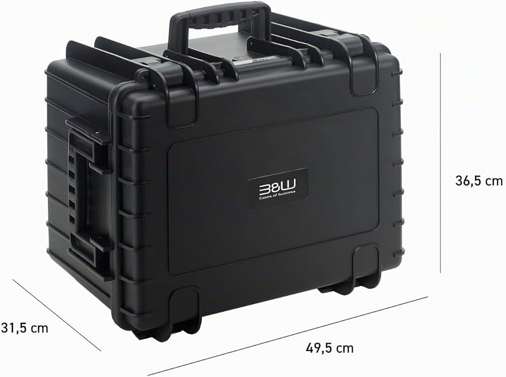 B&amp;W Transportkoffer Outdoor - Typ 5500 Schwarz - mit Würfelschaum - wasserdicht nach IP67 Zertifizie