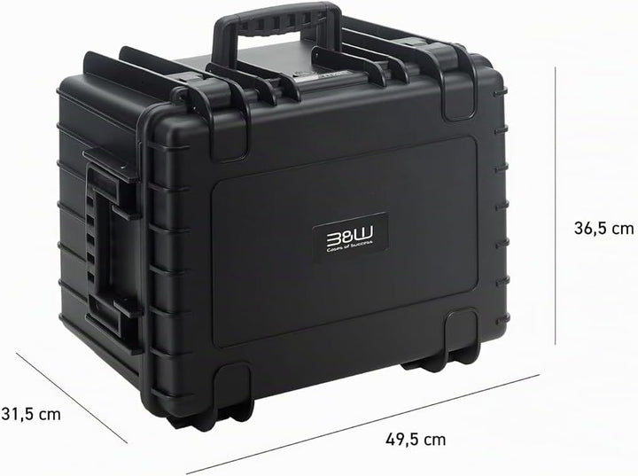 B&amp;W Transportkoffer Outdoor - Typ 5500 Schwarz - mit Würfelschaum - wasserdicht nach IP67 Zertifizie
