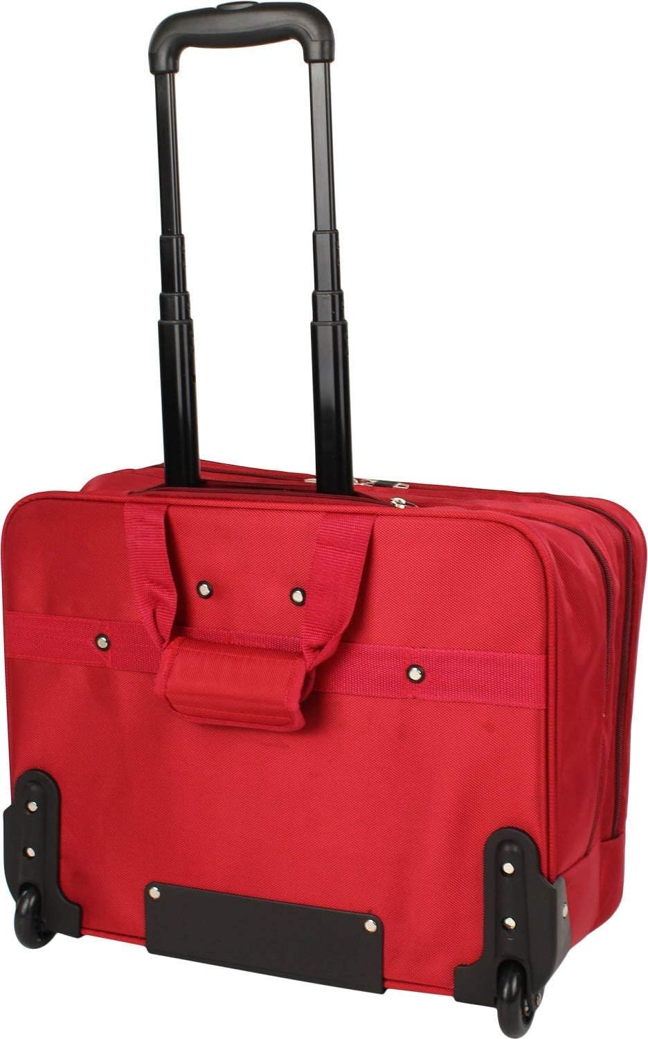 Pilotentrolley Aktenkoffer Pilotenkoffer Aktentrolley Koffer Trolley 48 cm Schwarz Dermata Bowatex