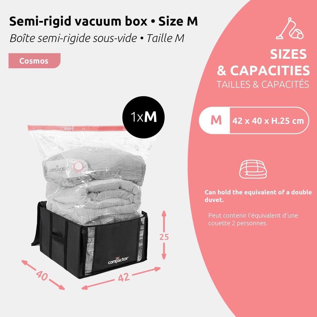 Compactor – Vakuumbeutel Grösse M Kompaktformat – Kompression mit Staubsauger für Kleidung und Kisse