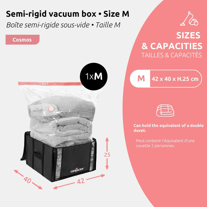 Compactor – Vakuumbeutel Grösse M Kompaktformat – Kompression mit Staubsauger für Kleidung und Kisse