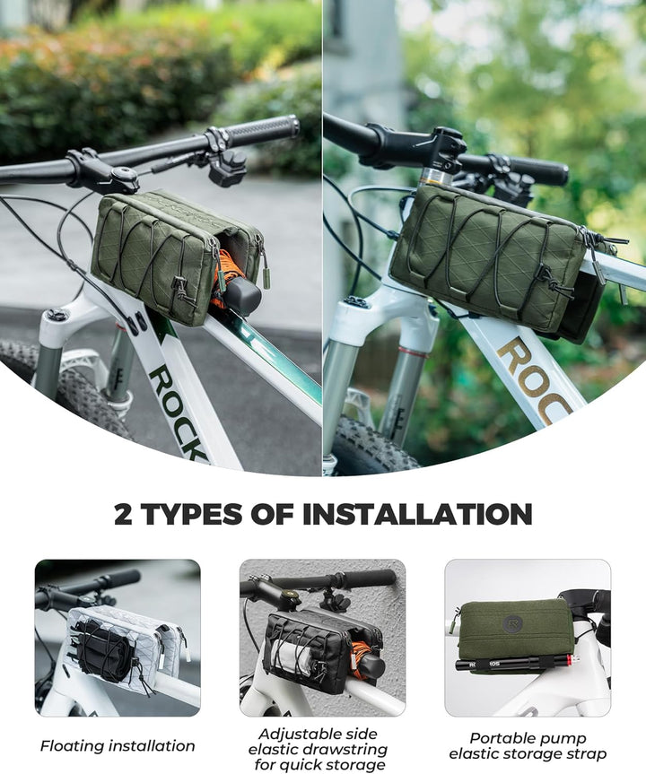 ROCKBROS Fahrrad Rahmentasche Fahrradtasche Rahmen Aufbewahrungstasche mit Schultergurt Oberrohrtasc