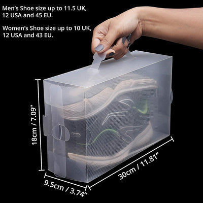 Kurtzy Schuhbox Transparent Plastik Aufbewahrungsbox Schuhe (40Stk) – Damen, Herren, Kinder Schuhbox