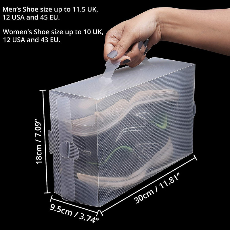 Kurtzy Schuhbox Transparent Plastik Aufbewahrungsbox Schuhe (40Stk) – Damen, Herren, Kinder Schuhbox