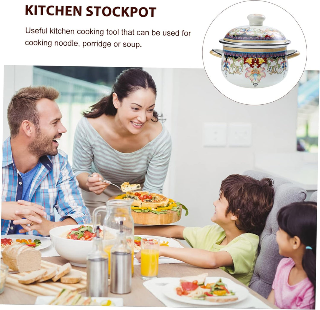 Yardwe Verdickter Suppentopf Aus Emaille Suppentopf Mit Emaille Topf Antihaft Topf Emaille Suppentas