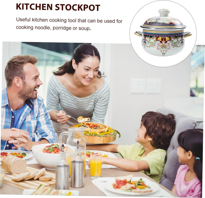 Yardwe Verdickter Suppentopf Aus Emaille Suppentopf Mit Emaille Topf Antihaft Topf Emaille Suppentas