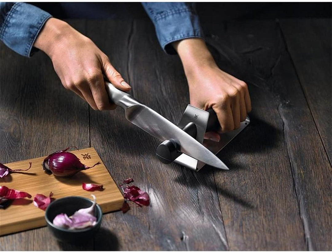 WMF Gourmet Messerschärfer Keramikscheiben, 2 Stufen & Touch Messerset 2-teilig, Küchenmesser mit Sc