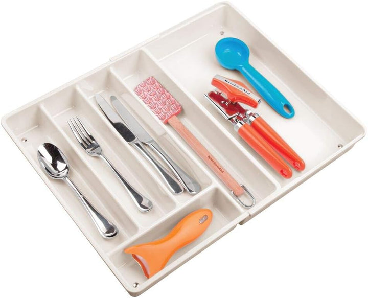 mDesign ausziehbarer Besteckkasten für Schublade und Küchenschrank – Küchen Organizer mit sechs Fäch