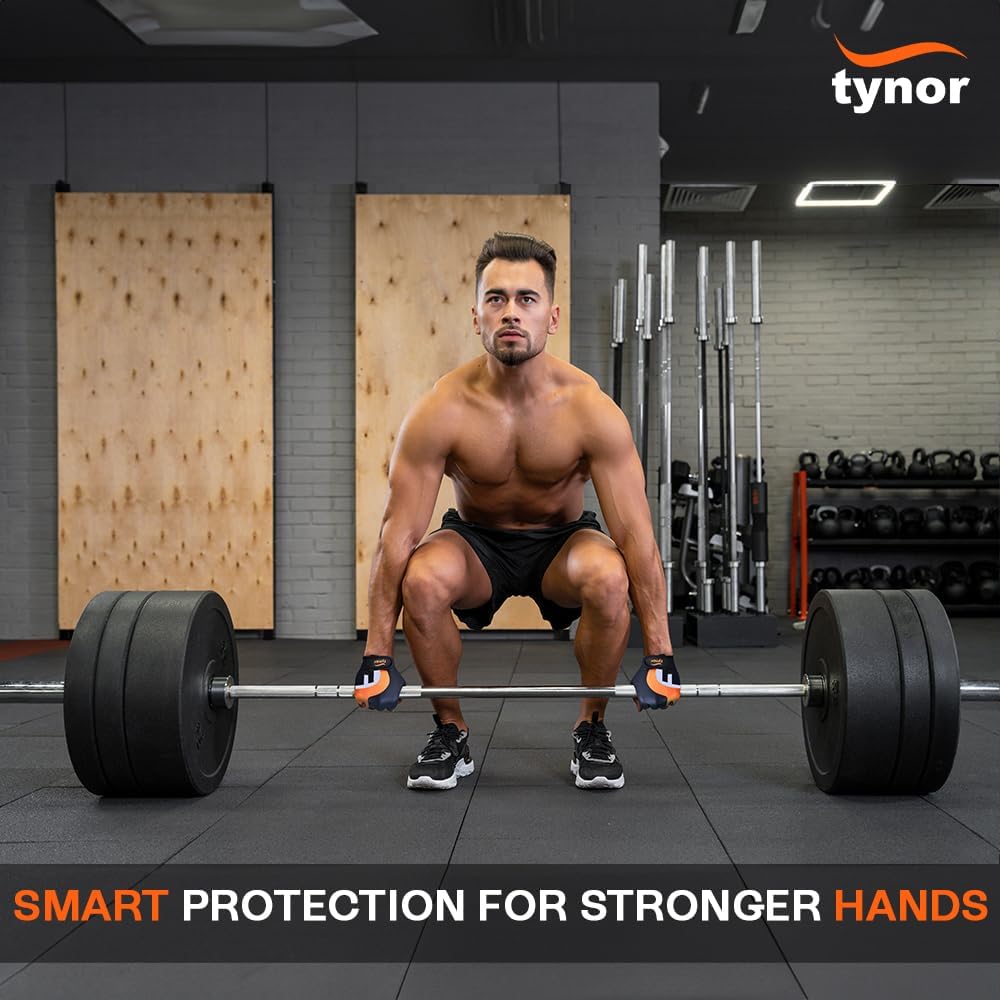 TYNOR Trainingshandschuhe fürs Fitnessstudio, gepolsterte Gewichtheberhandschuhe mit Handgelenksband