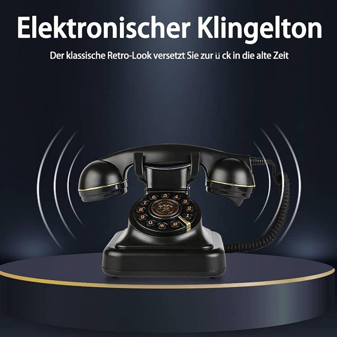 Sangyn Retro Festnetztelefone Klassisches Retro Telefon mit Wählscheibe Einstellbare Lautstärke Vint