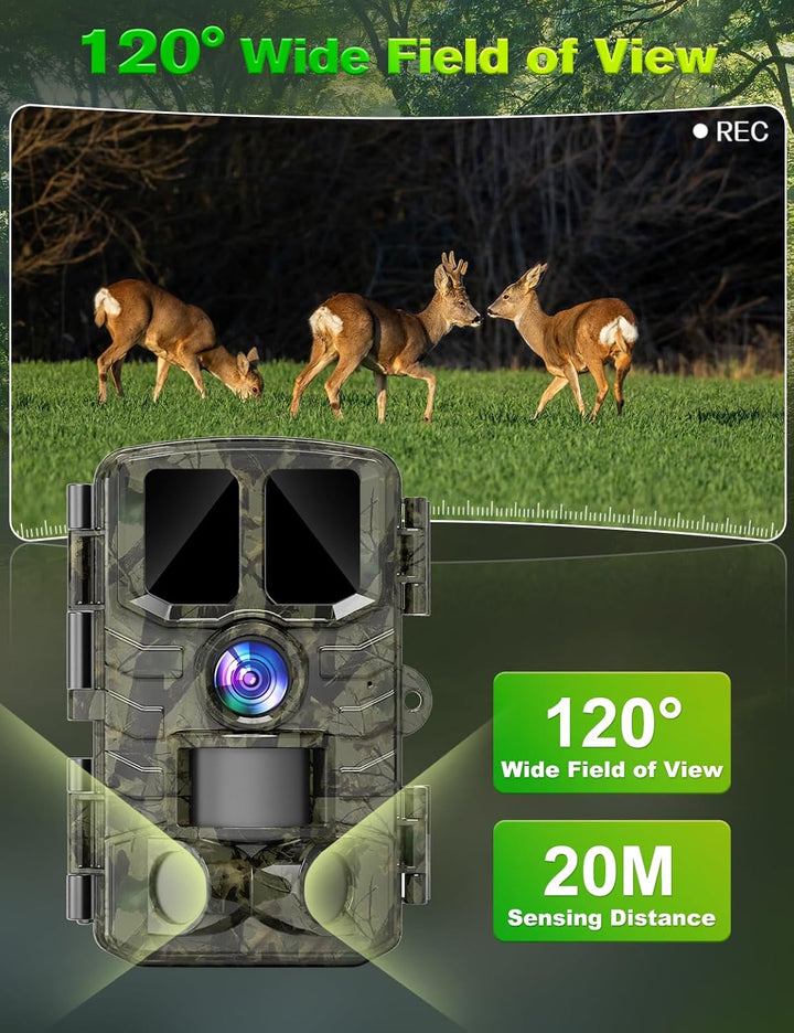 Coolifepro Wildkamera 60MP 4K HD, Wildtierkamera mit Bewegungsmelder Nachtsicht, 850nm IR LED Nachtk