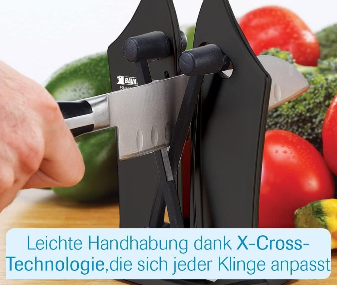 Bavarian Edge Messerschärfer DELUXE Set – Messerschleifer für alle Messer inklusive Sägemesser – Mes