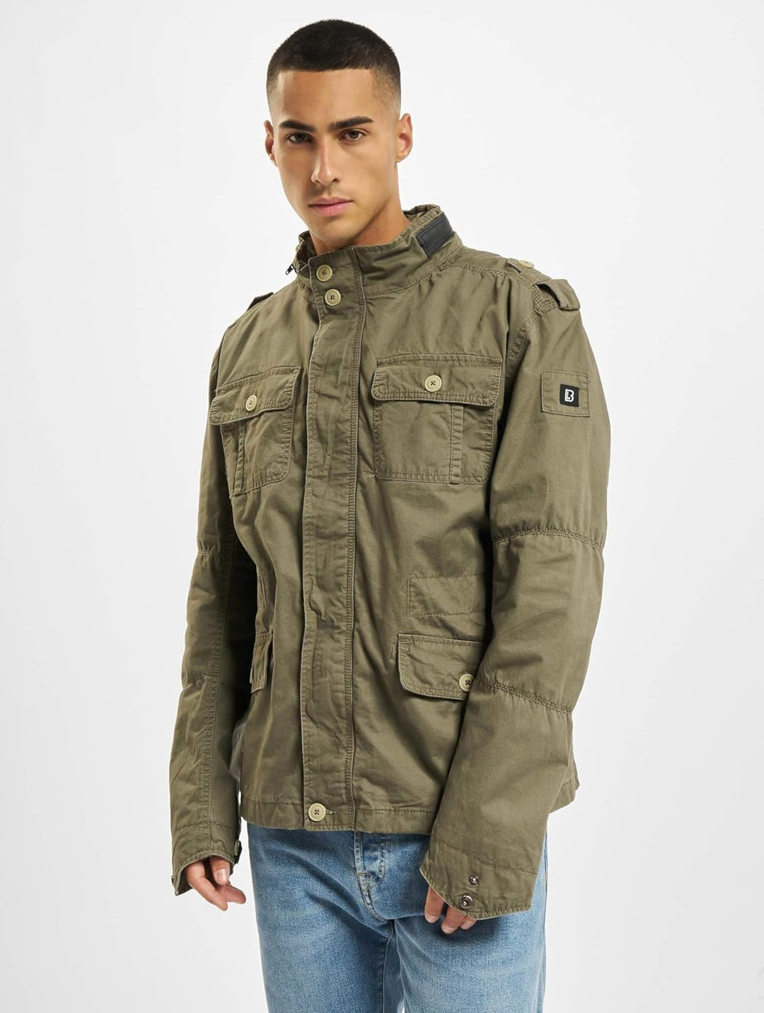 Brandit Jacke Britannia Sommer Vintage Herren ÜBERGANGSJACKE Army Outdoor Jacke, Grösse:M, Farbe:Oli