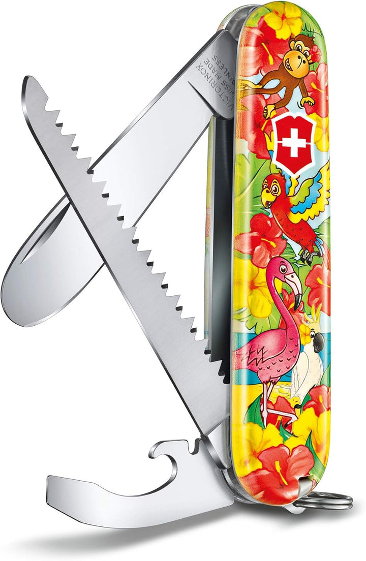 Victorinox, Schweizer Taschenmesser, My First Tier-Edition, Multitool, 9 Funktionen, Klinge, gross,