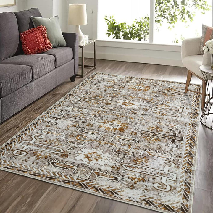 TESSO LIVING Vintage Oriental Teppich - Weich - Maschinenwaschbar - rutschfest - Premium Polyester F