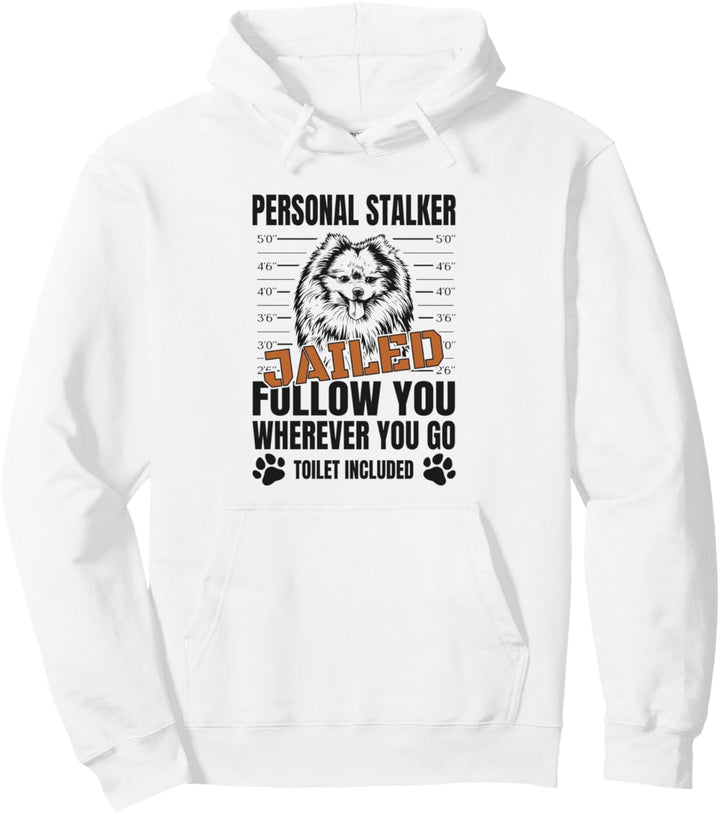 Gefängter Persönlicher Stalker Hund Pomeranian Pullover Hoodie