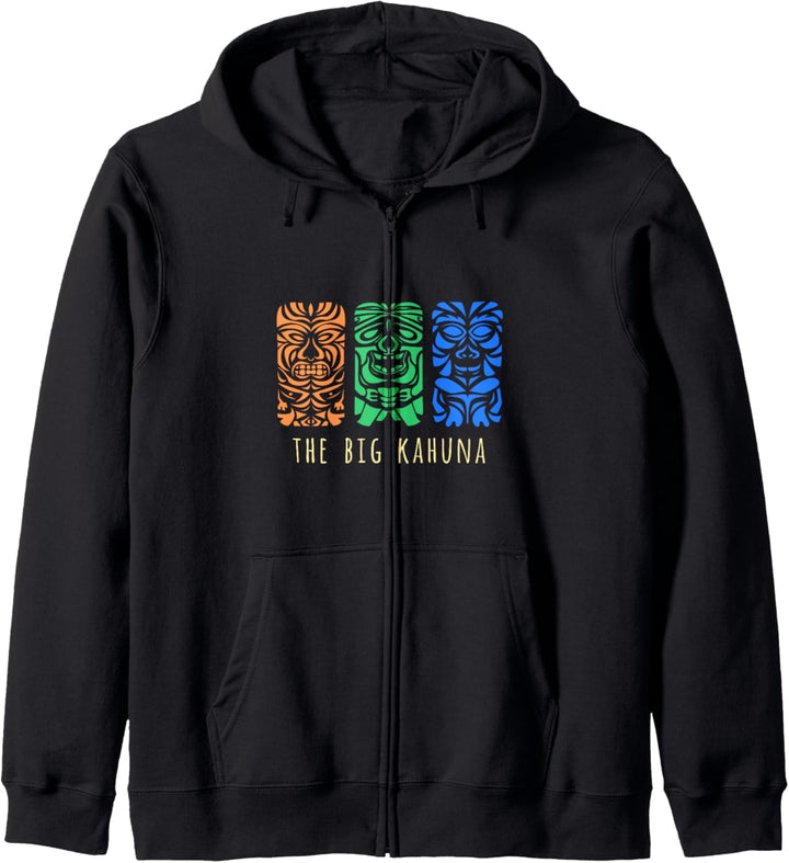 Hawaii Tiki Polynesisch Big Kahuna Surfer Retro Hawaiianisch Kapuzenjacke