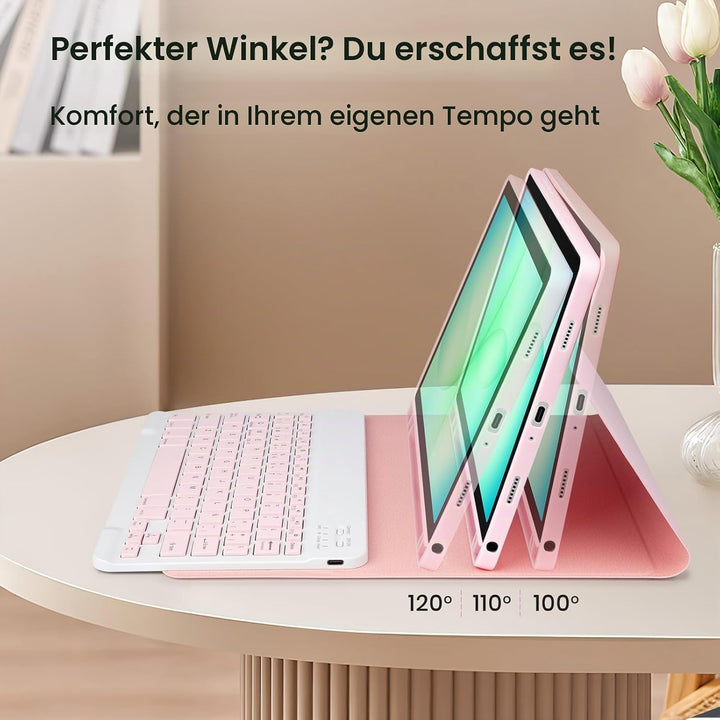 Hülle mit Tastatur für Samsung Galaxy Tab A11+ Plus 2025/ A9+ Plus 11 Zoll 2023, Stossfeste Ultradün
