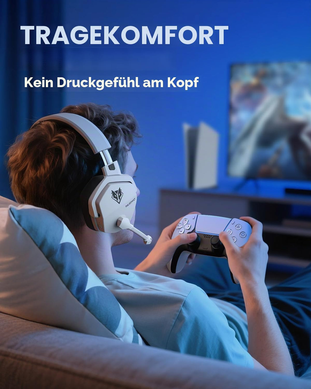 NUBWO G06 Wireless Gaming Headset für PS5, PS4, PC, Rauschunterdrückung über Ohr-Gaming-Kopfhörer mi