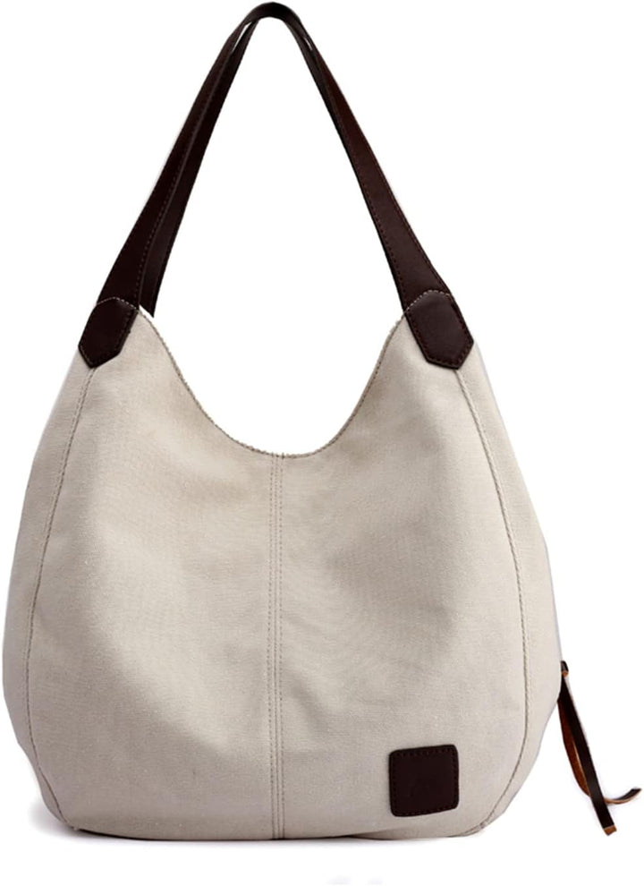 PORRASSO Damen Handtasche Canvas Hobo Schultertasche Mädchen Tote Bag Shopper Henkeltasche für Schul