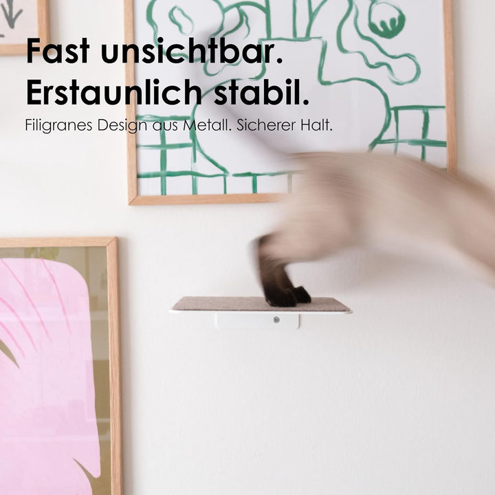 LucyBalu® Steps XL Katzentreppe Wand Innen & Aussen 3er Set | Katzen Kletterwand | Wandpark für Katz