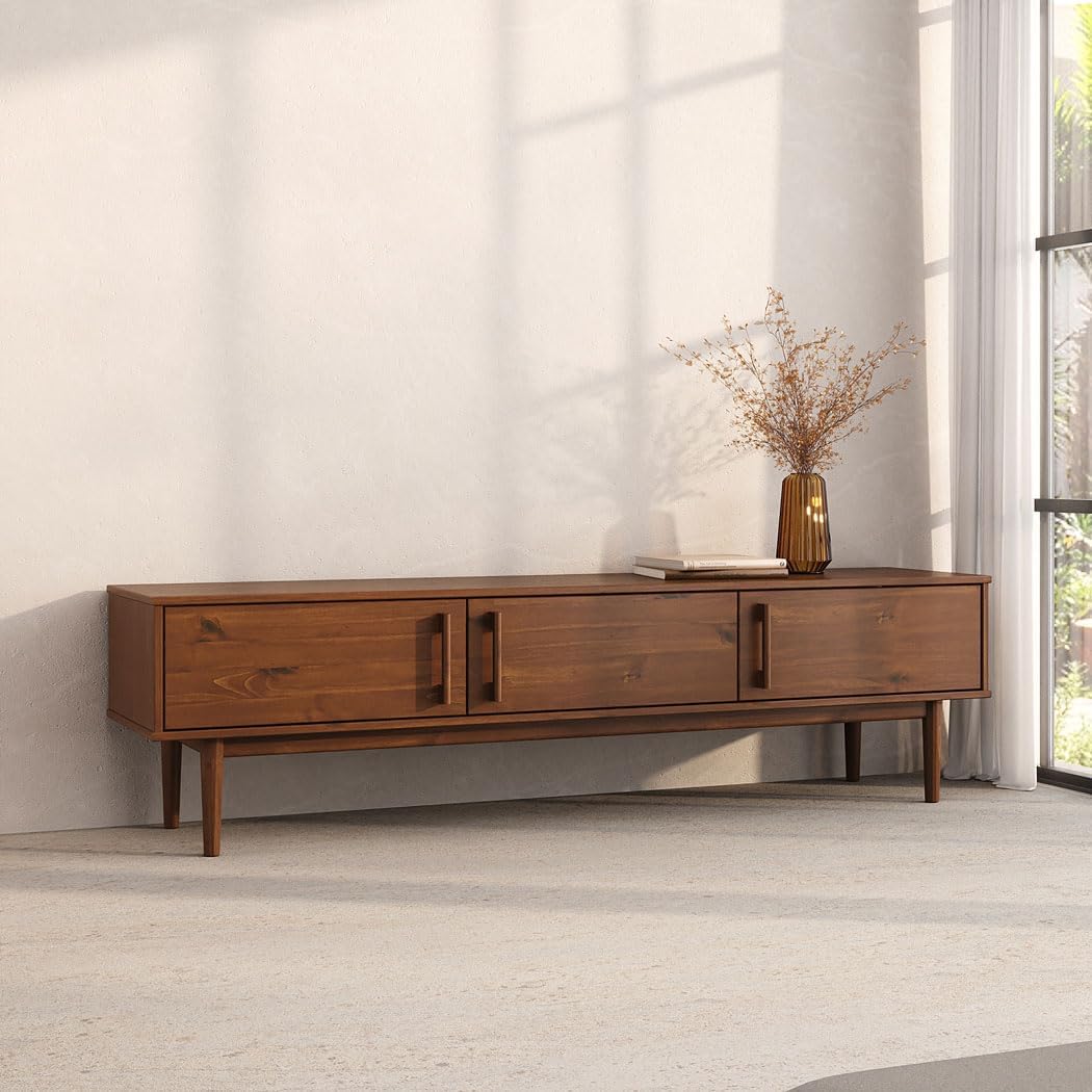 IDIMEX TECCA 75 Zoll Modern Wohnzimmer TV Rack Braun Holz Kastanie, Kastanie