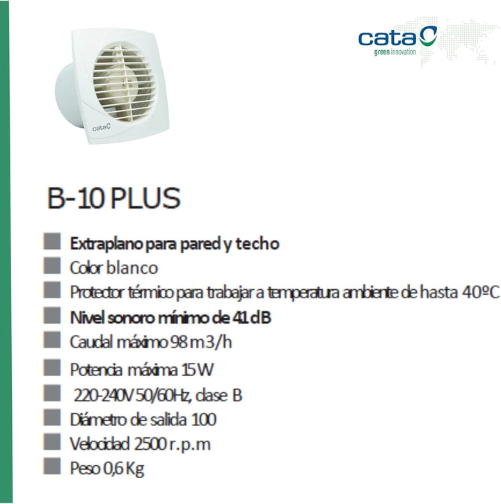 Cata M57714 - Extractor de baño b 10 plus B-10 Plus, B-10 Plus