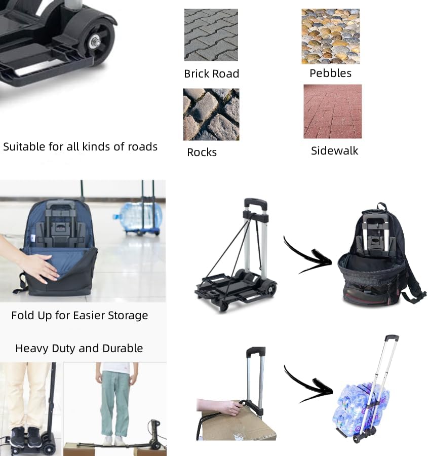 Transportwagen klappbar,Sackkarre Klappbar/Alu-Sackkarre/Trolly Dolly Faltbarer Trolley Handkarre Ge