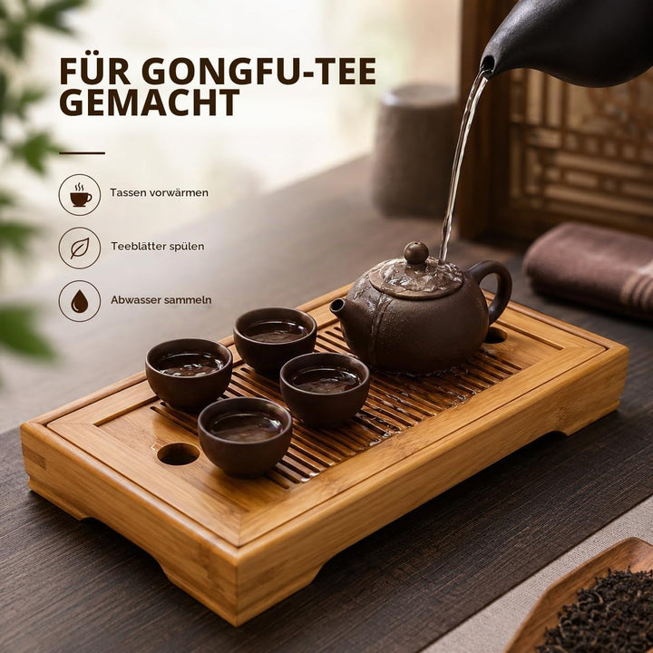 Gongfu Teetablett, Chinesischen Tee Tisch Bambus Tee Tablett, Tee Serviertablett Chinesisch Kung Fu