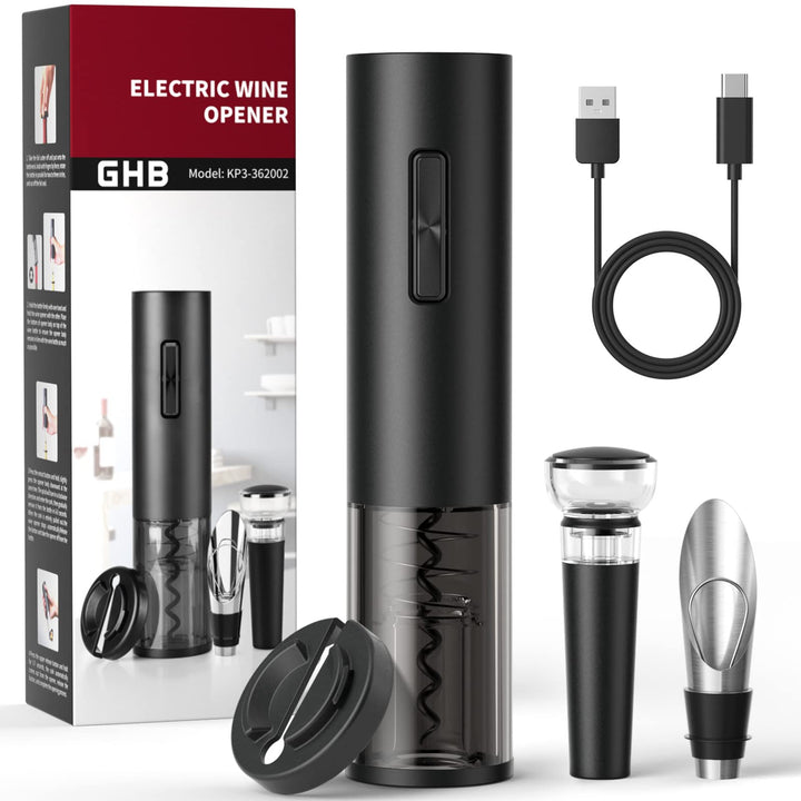 GHB Electric Bottle Opener Nero USB, Nero USB
