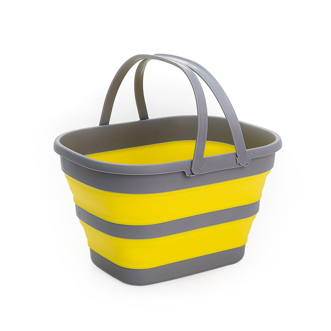 SAMMART 17L Faltbarer Korb mit Griff – Tragbarer Outdoor-Picknickkorb/Krater – Faltbare Einkaufstasc