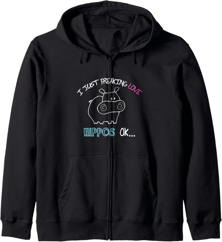 Ich liebe Flusspferde abgöttisch. Geschenk Fun Kapuzenjacke