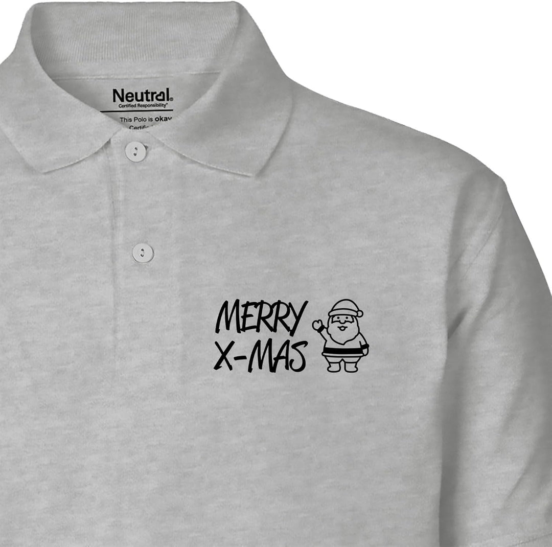 Huuraa Herren Polo Shirt Merry X-Mas Weihnachtsmann Bio Baumwolle Fairtrade Oberteil Grösse S-3XL mi
