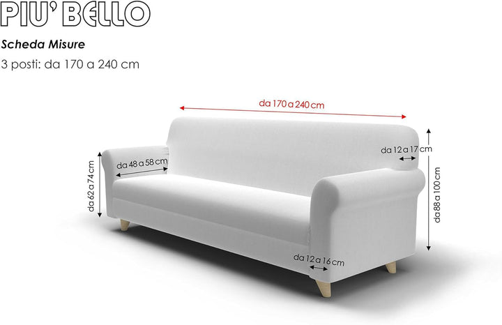 Italian Bed Linen Sofa-Schonbezug “Più Bello”, Dunkelblau, 3 PLÄTZE 3 PLÄTZE Dunkelblau, 3 PLÄTZE Du