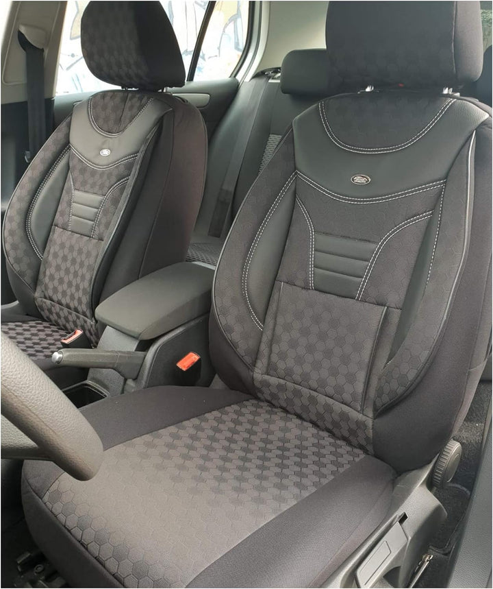BREMER SITZBEZÜGE Mass Auto Schonbezüge kompatibel mit Skoda Superb 3 Typ 3V Fahrer &amp; Beifahrer Set