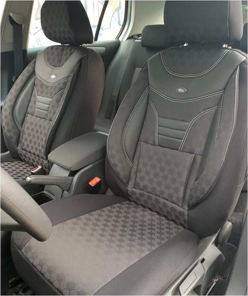 BREMER SITZBEZÜGE Mass Auto Schonbezüge kompatibel mit VW Golf Plus Fahrer & Beifahrer Set ab 2004-2