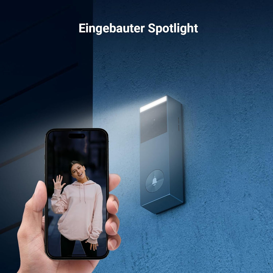 EZVIZ Kabellose Türklingel mit Solarpanel, Video Türklingel mit 2K Kamera, Farbnachtsicht, Personene
