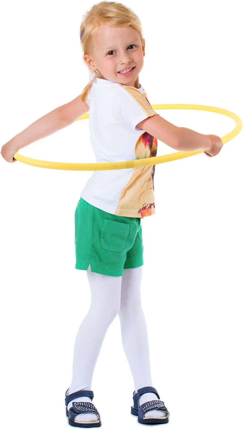 HOOPOMANIA Kinder Hula Hoop Reifen einfarbig [Ø60cm - Ø80cm] Hula Hoop für Kinder bunt Gelb Ø65cm, G