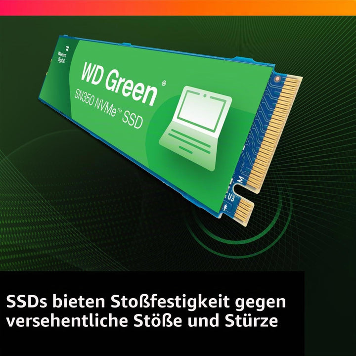 WD Green™ SN350 NVMe SSD Festplatte 2 TB, M.2 2280 (Schnelle NVMe™-Leistung von bis zu 2.400 MB/s, s