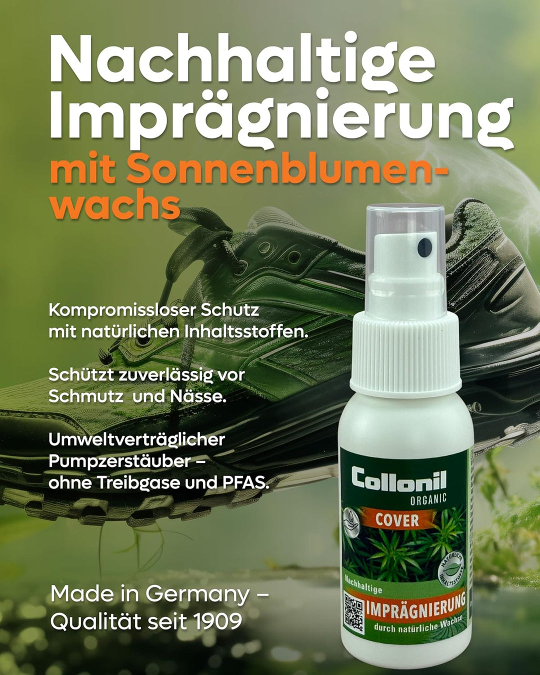 Collonil Organic Starter Kit Schuhpflege Set mit Bürste & Reinigungstuch | Organic Clean + Organic C